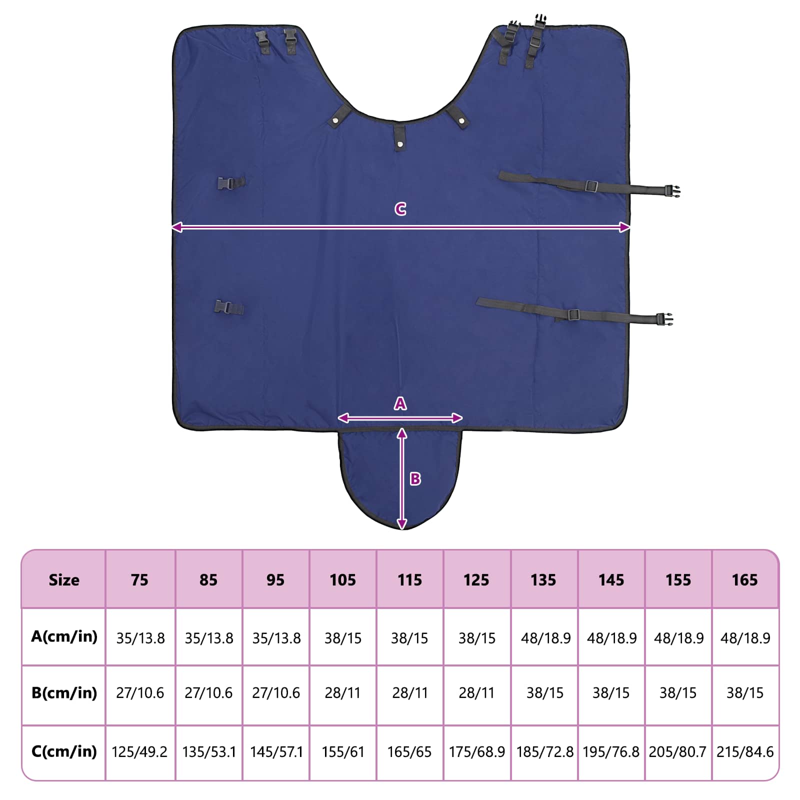Pferdedecke Dunkelgrün Und Schwarz Polyester Marineblau