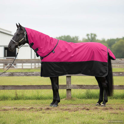 Pferdedecke Rosa Und Schwarz Polyester Bordeauxrot Und Schwarz