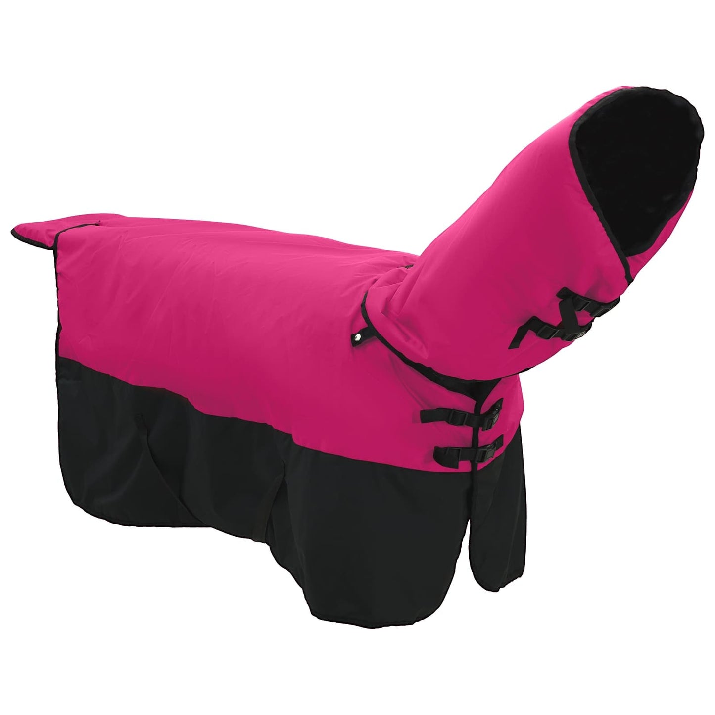 Pferdedecke Rosa Und Schwarz Polyester Bordeauxrot Und Schwarz