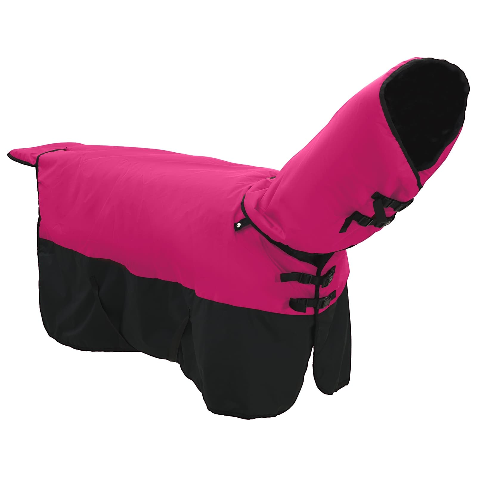 Pferdedecke Rosa Und Schwarz Polyester Bordeauxrot Und Schwarz