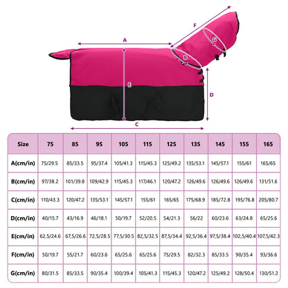 Pferdedecke Rosa Und Schwarz Polyester Bordeauxrot Und Schwarz