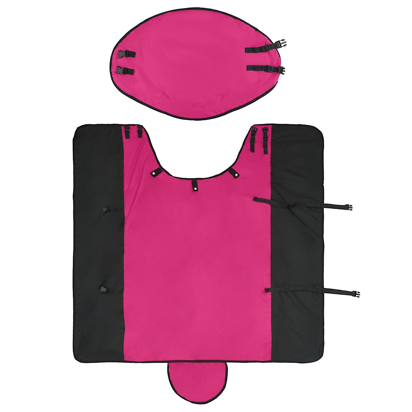 Pferdedecke Rosa Und Schwarz Polyester Bordeauxrot Und Schwarz