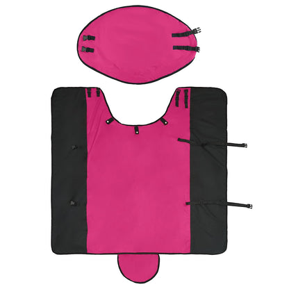 Pferdedecke Rosa Und Schwarz Polyester Bordeauxrot Und Schwarz