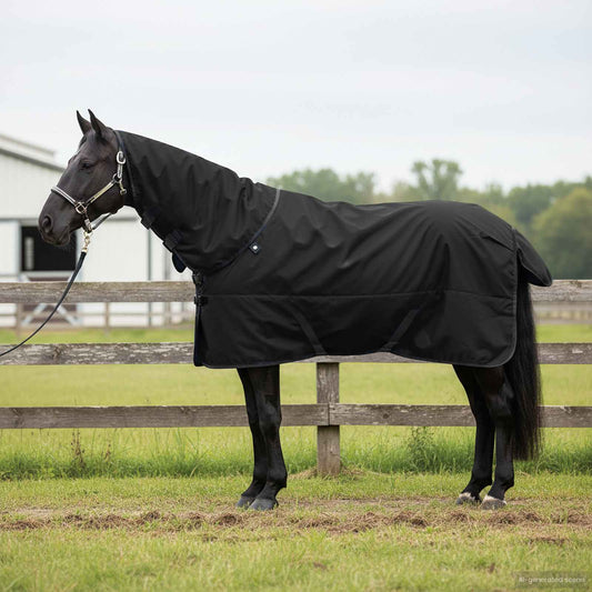 Pferdedecke Dunkelgrün Und Polyester Schwarz