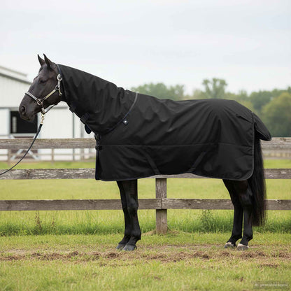Pferdedecke Dunkelgrün Und Polyester Schwarz