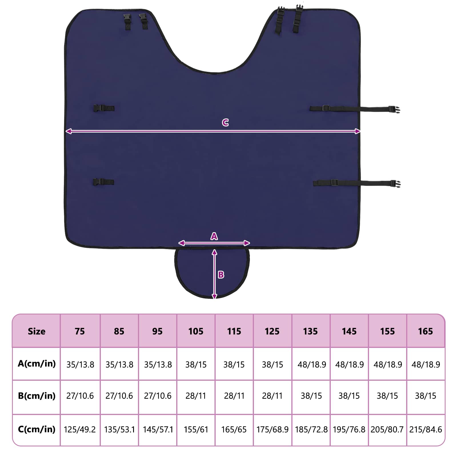 Pferdedecke Polyester Marineblau