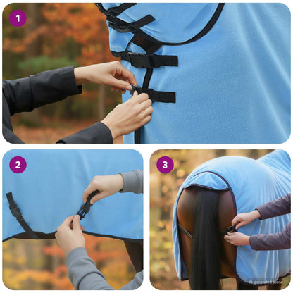Pferdedecke Volles Polyester Aqua