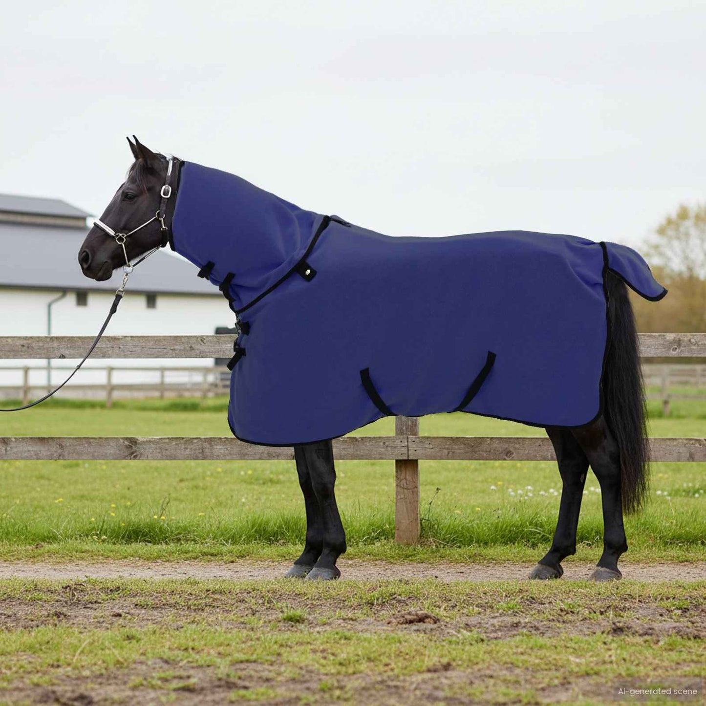 Pferdedecke Polyester Marineblau