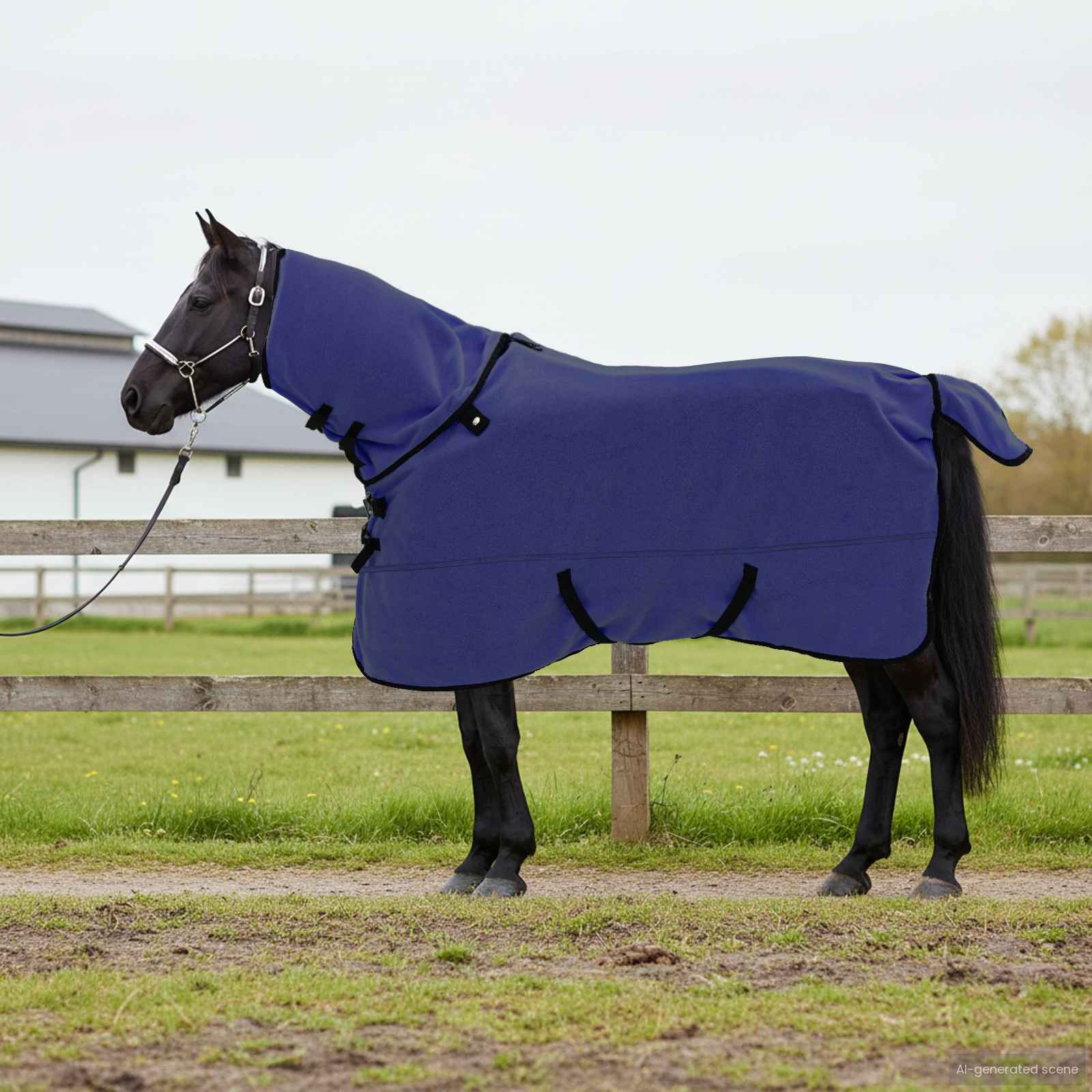 Pferdedecke Polyester Marineblau