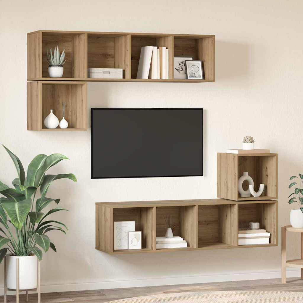 4-Tlg. Tv-Schrank-Set Holzwerkstoff