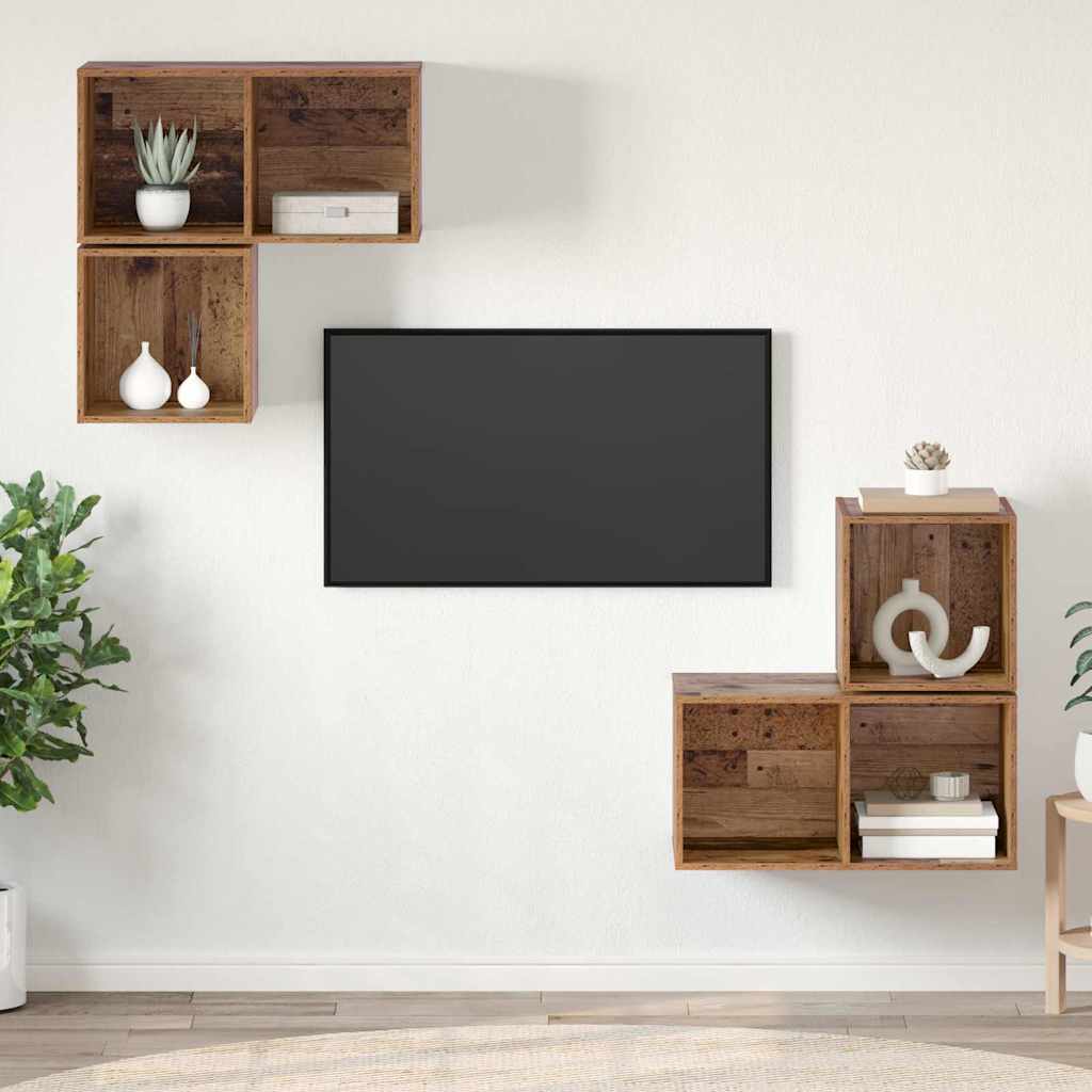4-Tlg. Tv-Schrank-Set Holzwerkstoff