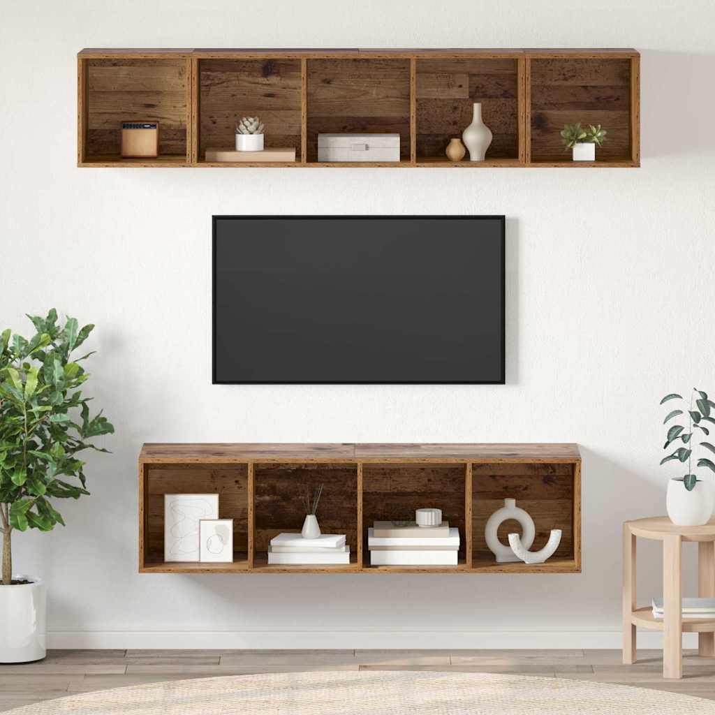 4-Tlg. Tv-Schrank-Set Sonoma-Eiche Holzwerkstoff