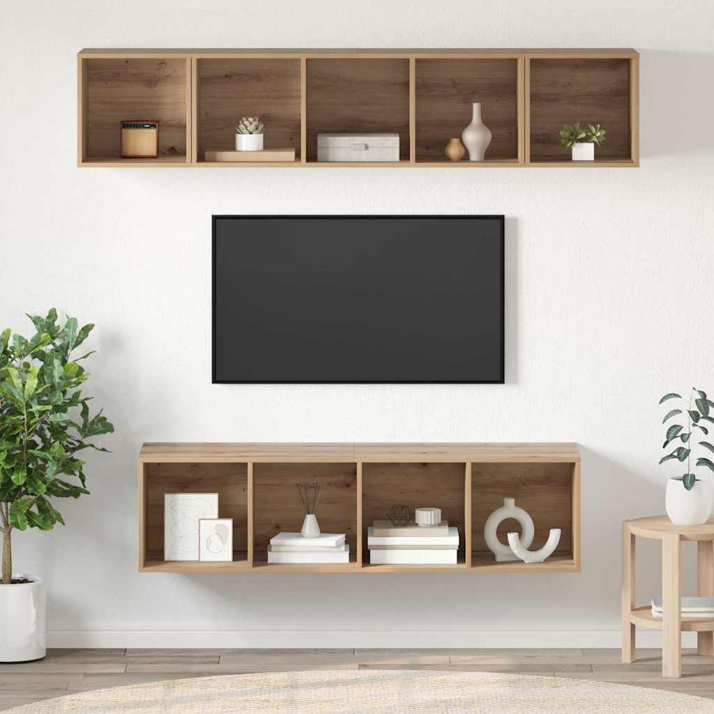 4-Tlg. Tv-Schrank-Set Sonoma-Eiche Holzwerkstoff