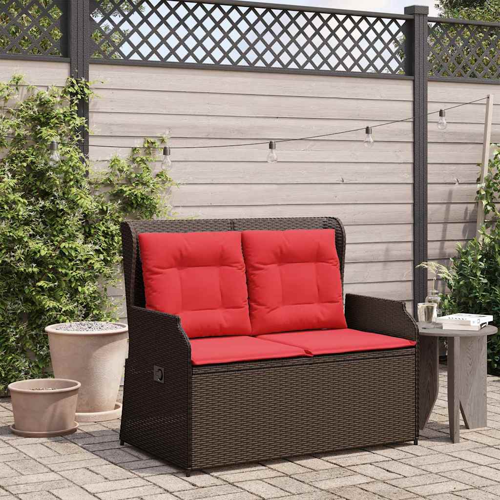 Gartenbank Grau Poly-Rattan