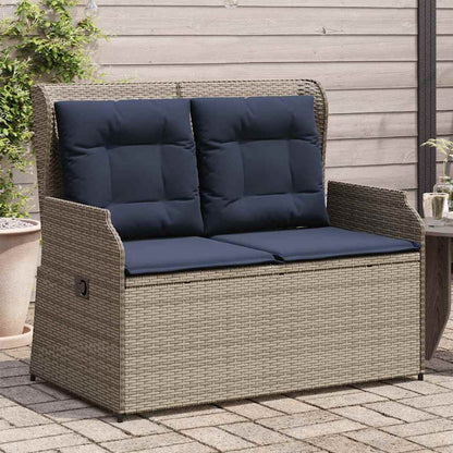 Gartenbank Grau Poly-Rattan