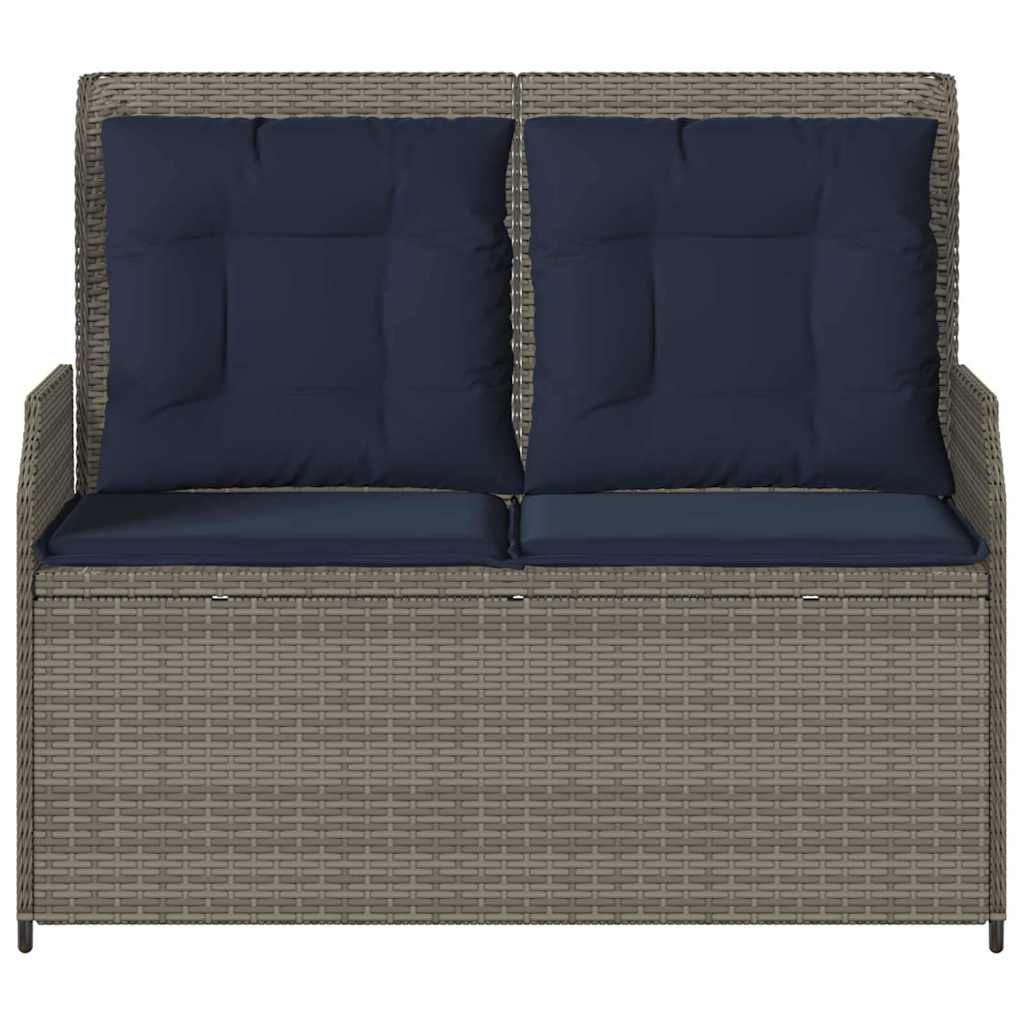 Gartenbank Grau Poly-Rattan