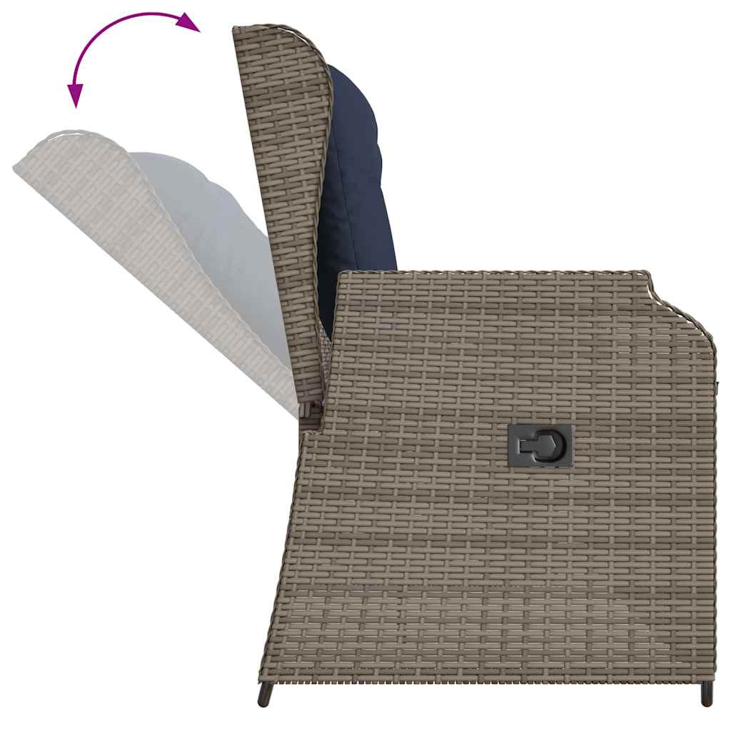 Gartenbank Grau Poly-Rattan