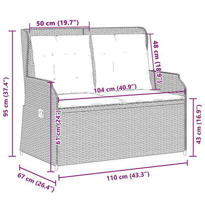 Gartenbank Grau Poly-Rattan