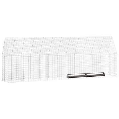 Hühnerkäfig 2 Pcs Silber 600 X 100 X 210 Cm Verzinkter Stahl