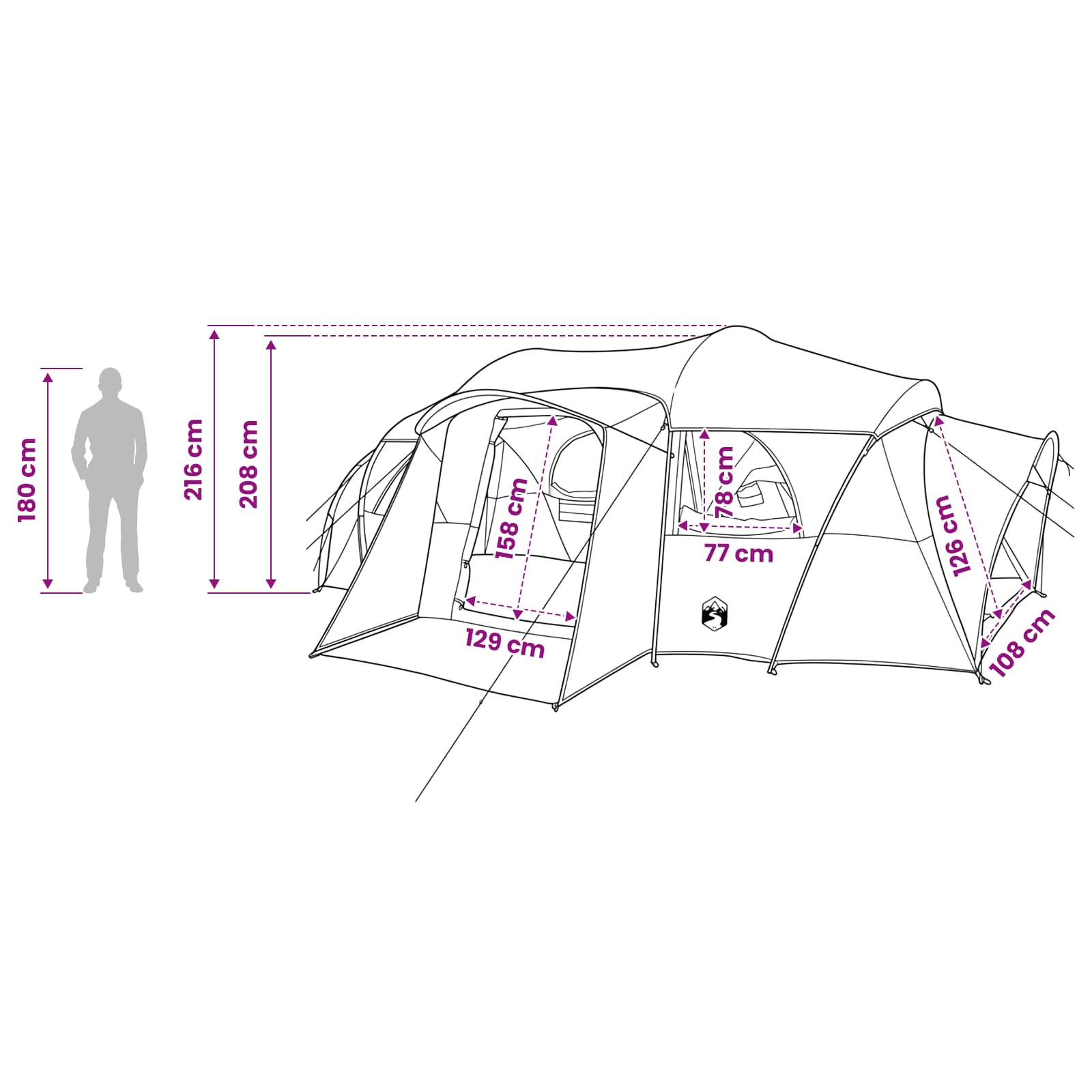 Familienzelt Mit Regenschutz Wasserdicht Tunnel