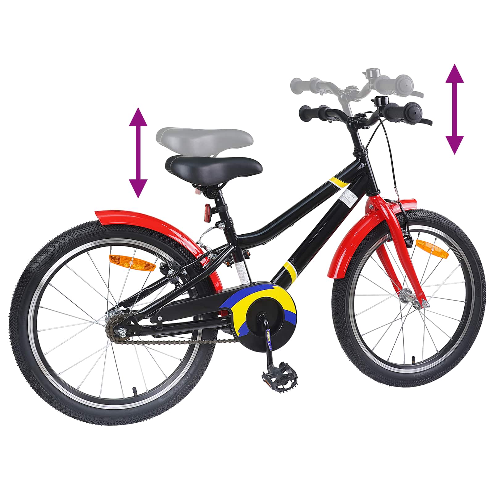 Kinderfahrrad Für 8-12 Jahre Alt Schwarz Rot