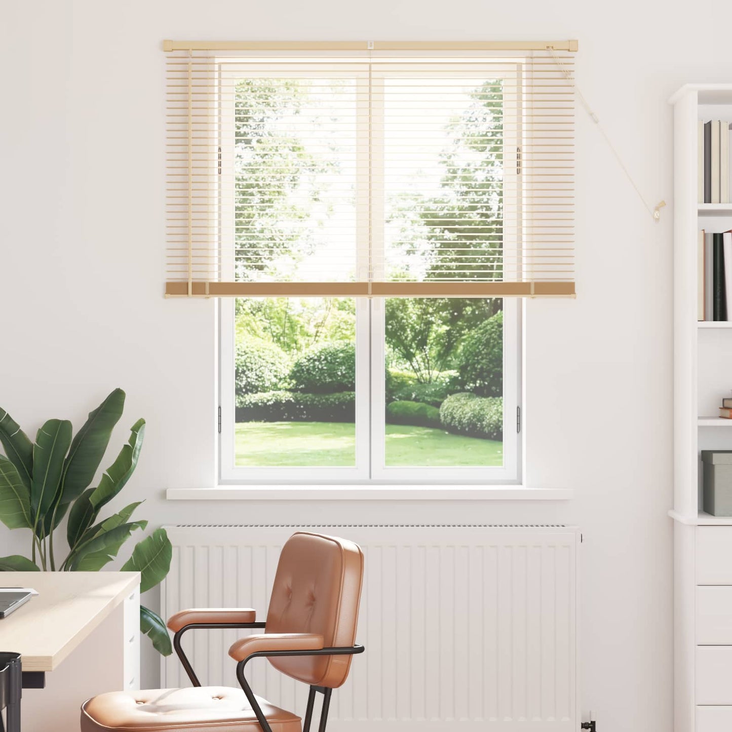 Venetianer Jalousie Mit Muster 150 X 40 Cm Pvc Hellbraun