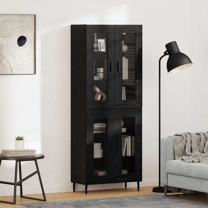 Highboard Braun Eichen-Optik 69,5X34X180 Cm Holzwerkstoff