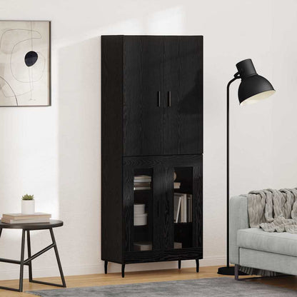 Highboard Braun Eichen-Optik 69,5X34X180 Cm Holzwerkstoff
