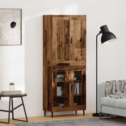 Highboard Braun Eichen-Optik 69,5X34X180 Cm Holzwerkstoff