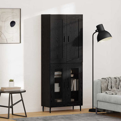 Highboard Braun Eichen-Optik 69,5X34X180 Cm Holzwerkstoff