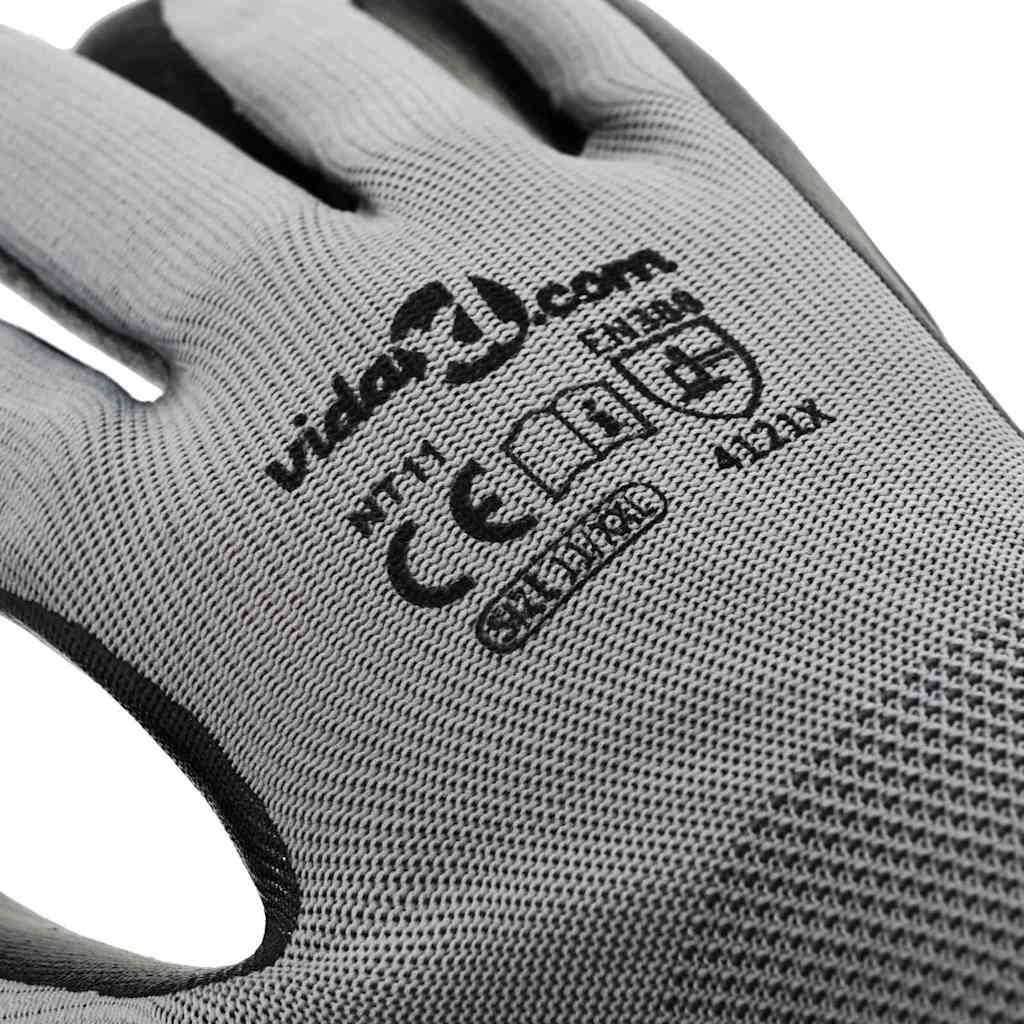 Arbeitshandschuhe 24 Pcs Grau Und Schwarz 11 / Xxl Polyester