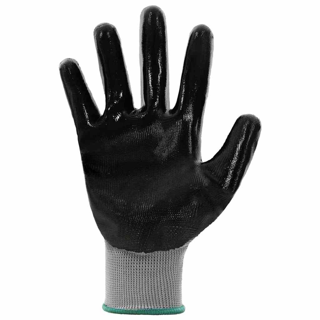 Arbeitshandschuhe 24 Pcs Grau Und Schwarz 11 / Xxl Polyester