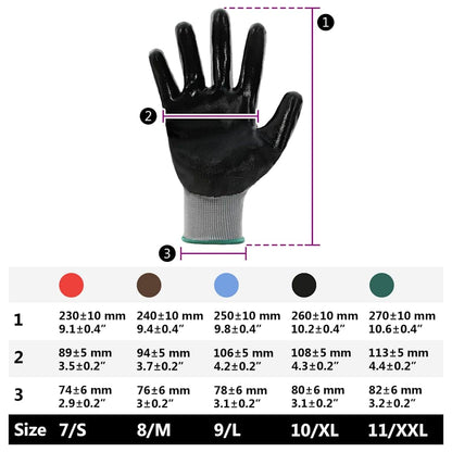 Arbeitshandschuhe 24 Pcs Grau Und Schwarz 11 / Xxl Polyester