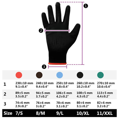 Arbeitshandschuhe 12 Pcs Schwarz 7 / S Polyester