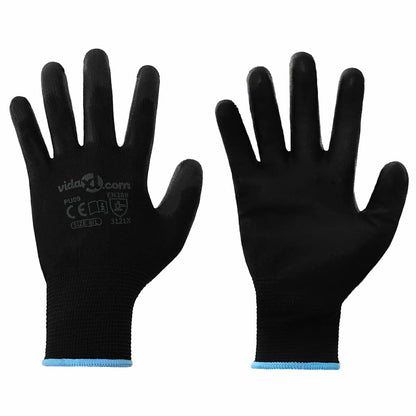 Arbeitshandschuhe 12 Pcs Schwarz 7 / S Polyester