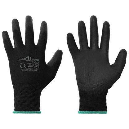 Arbeitshandschuhe 12 Pcs Schwarz 7 / S Polyester