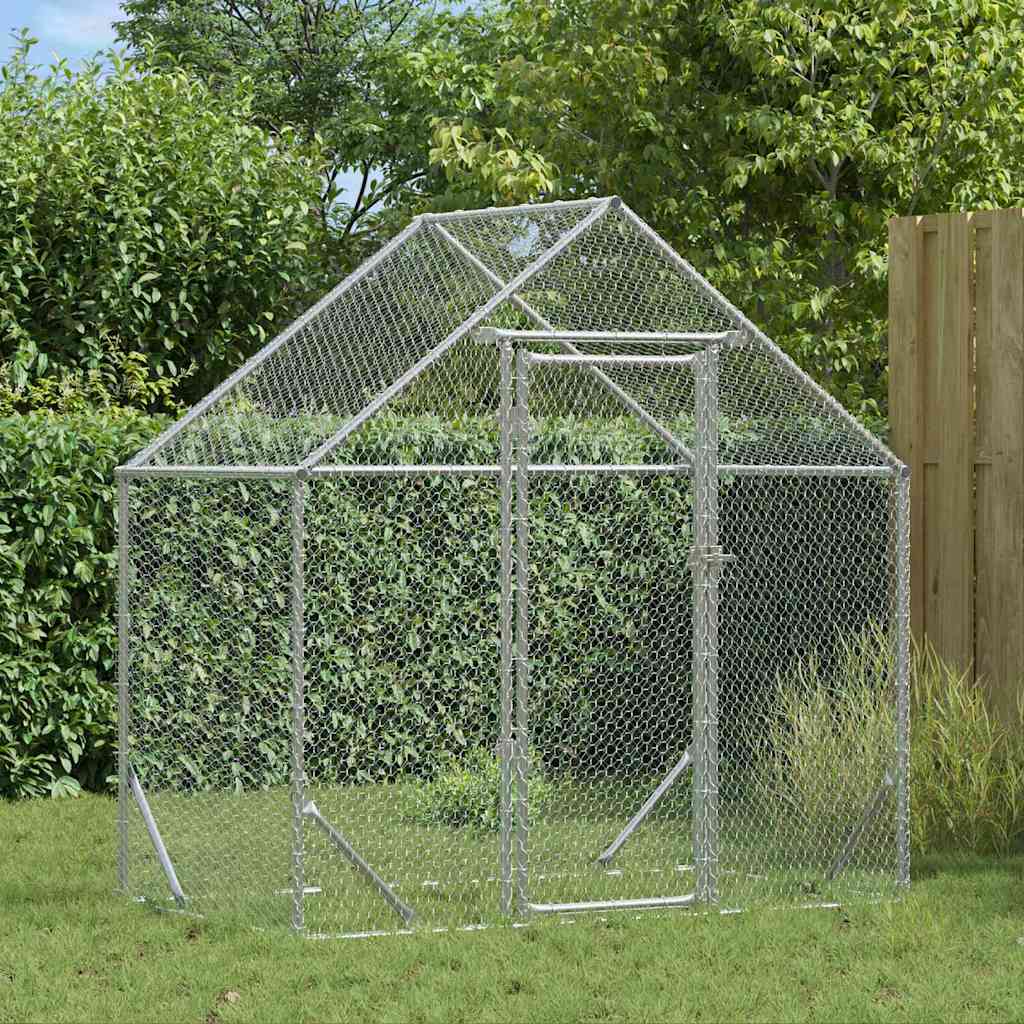 Hühnerkäfig Silber Verzinkter Stahl