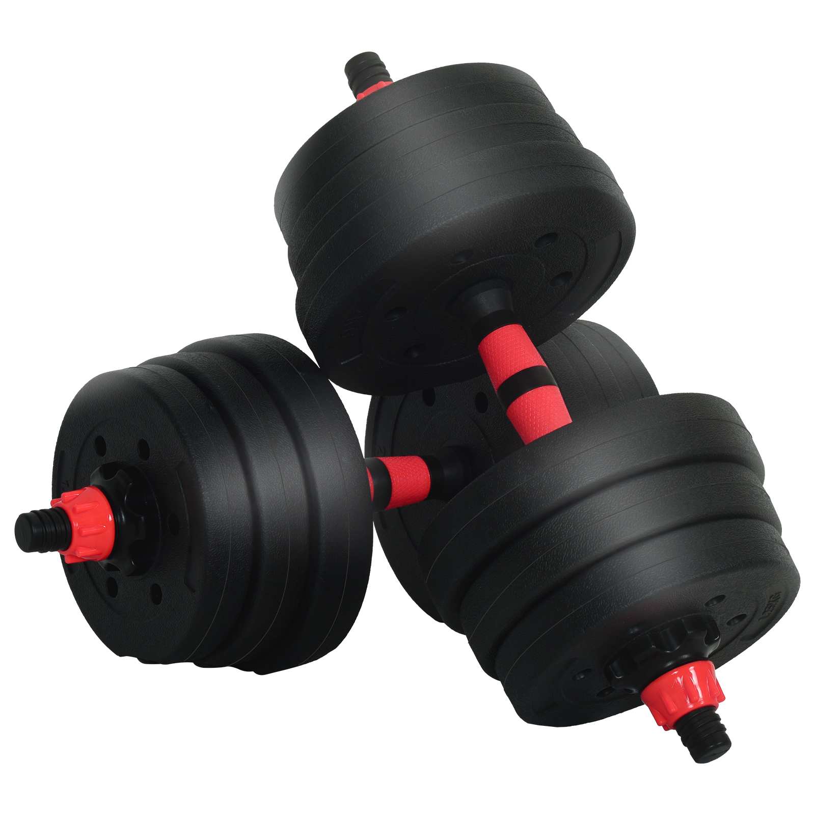 2-In-1 Hantelset 30Kg Schwarz Und Rot