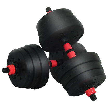 2-In-1 Hantelset 30Kg Schwarz Und Rot