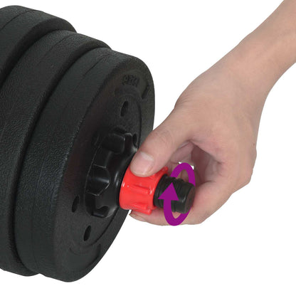2-In-1 Hantelset 30Kg Schwarz Und Rot