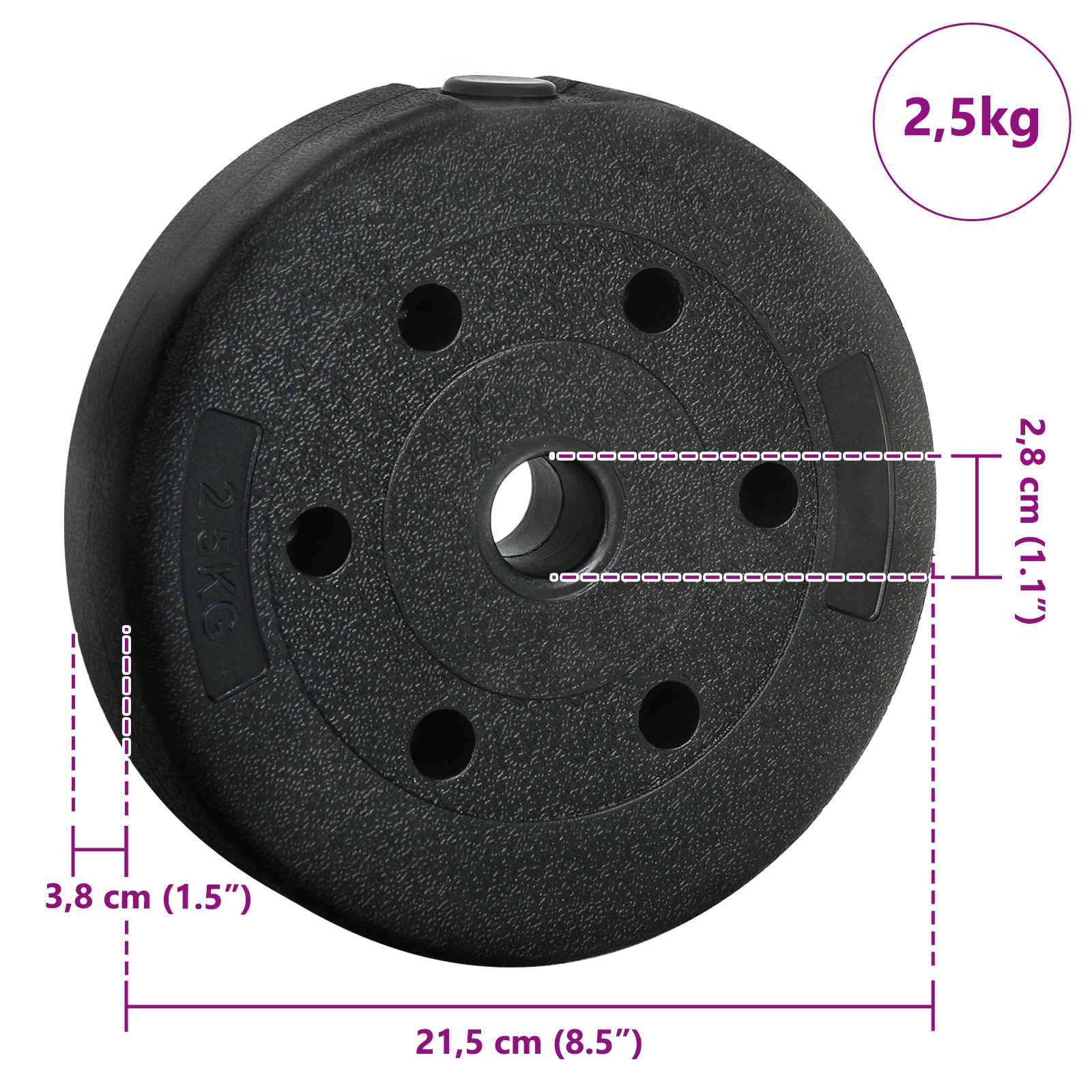2-In-1 Hantelset 30Kg Schwarz Und Rot