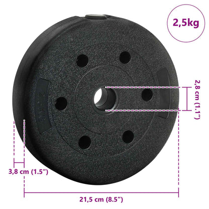 2-In-1 Hantelset 30Kg Schwarz Und Rot