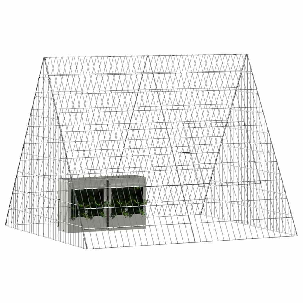Hasenkäfig Silber 215 X 100 X 85 Cm Verzinkter Stahl