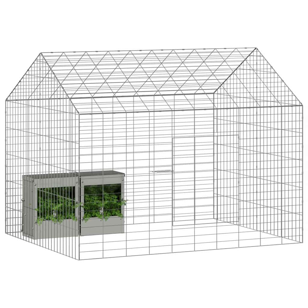 Hasenkäfig Silber 400 X 78 X 78 Cm Verzinkter Stahl