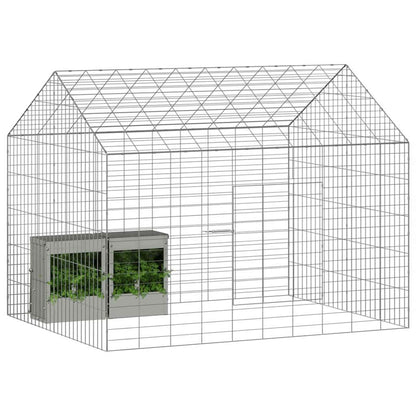 Hasenkäfig Silber 400 X 78 X 78 Cm Verzinkter Stahl