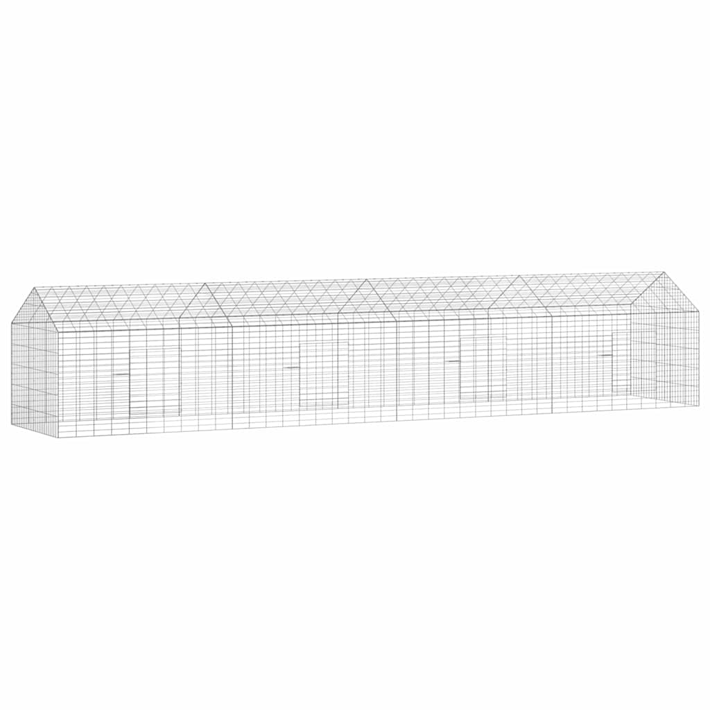 Hasenkäfig Silber 400 X 78 X 78 Cm Verzinkter Stahl