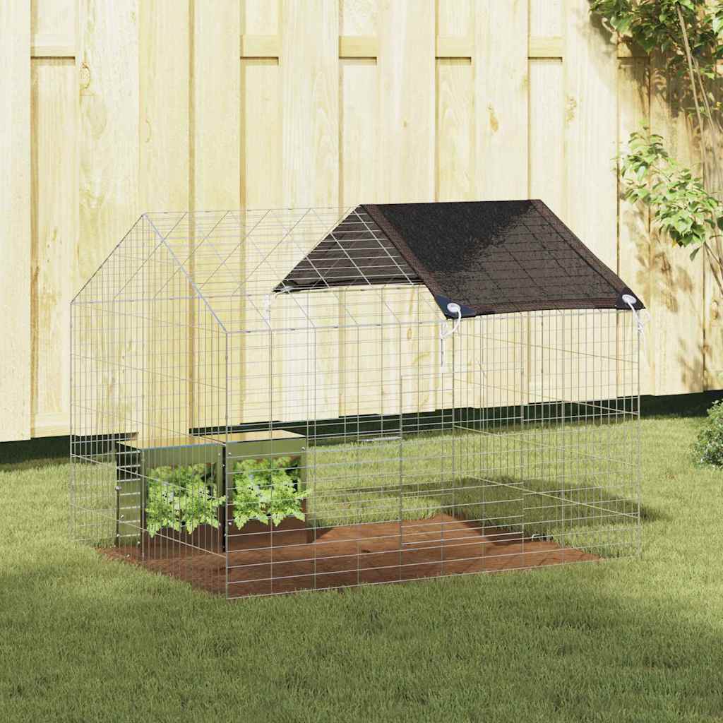 Hasenkäfig Silber 400 X 78 X 78 Cm Verzinkter Stahl