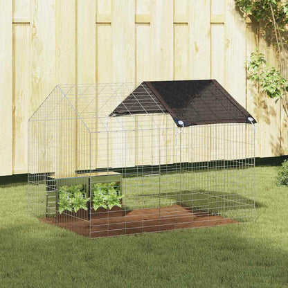 Hasenkäfig Silber 400 X 78 X 78 Cm Verzinkter Stahl