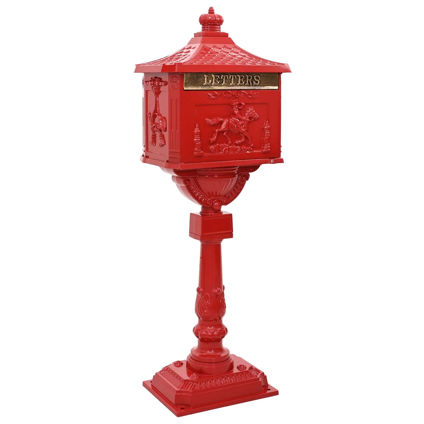 Sockel-Briefkasten Aluminium Vintage Style Rostfrei