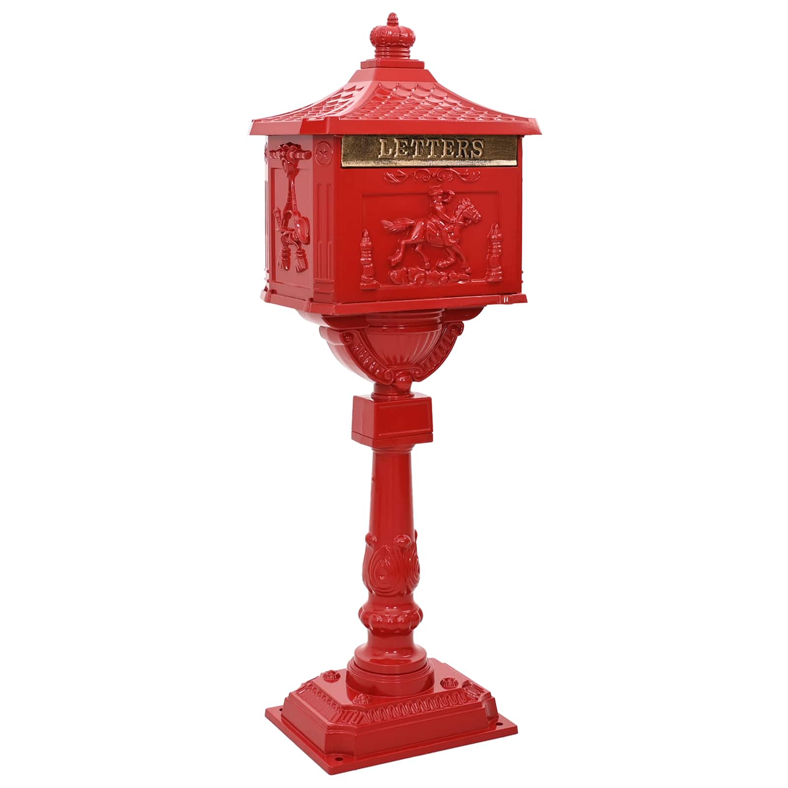 Sockel-Briefkasten Aluminium Vintage Style Rostfrei